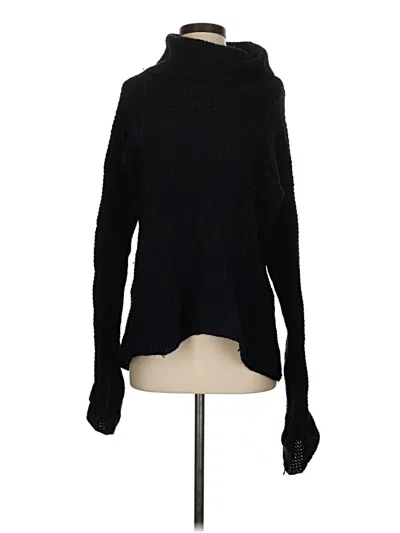 Pre-owned Free People Turtleneck Sweater In Black