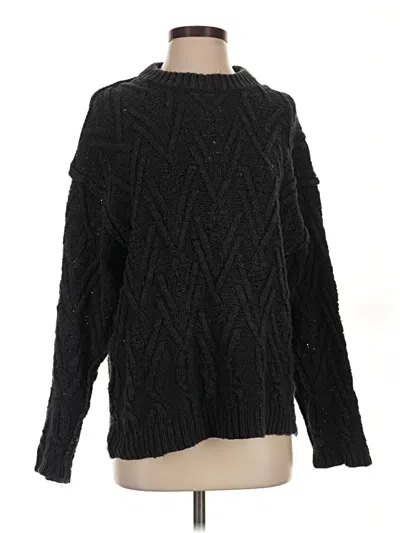 Pre-owned Free People Turtleneck Sweater In Black