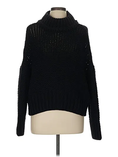 Pre-owned Free People Turtleneck Sweater In Black