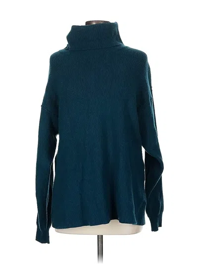 Pre-owned Free People Turtleneck Sweater In Blue