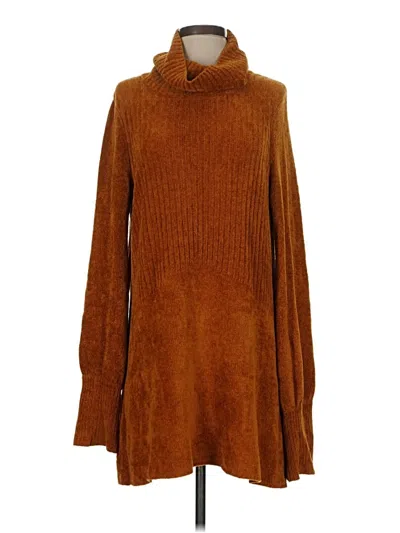 Pre-owned Free People Turtleneck Sweater In Brown