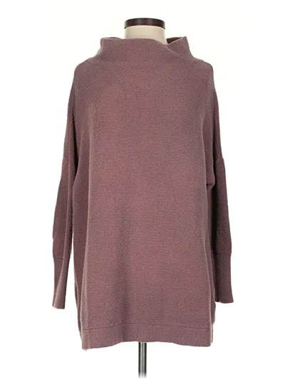 Pre-owned Free People Turtleneck Sweater In Burgundy