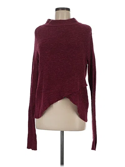 Pre-owned Free People Turtleneck Sweater In Burgundy
