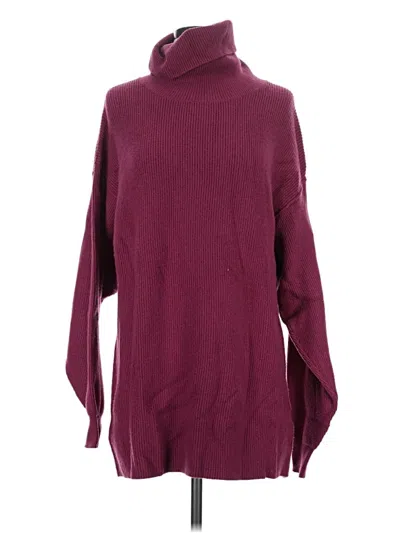 Pre-owned Free People Turtleneck Sweater In Burgundy
