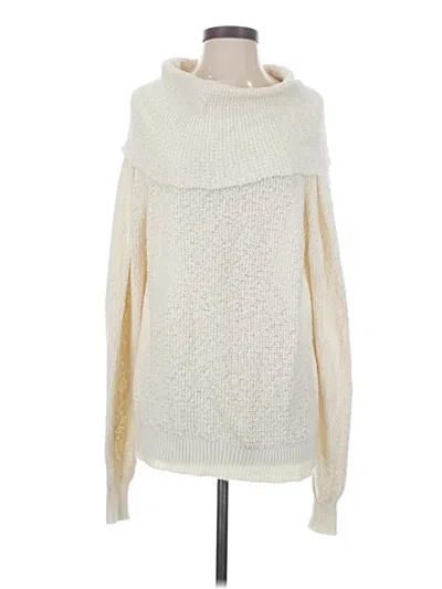 Pre-owned Free People Turtleneck Sweater In Ivory