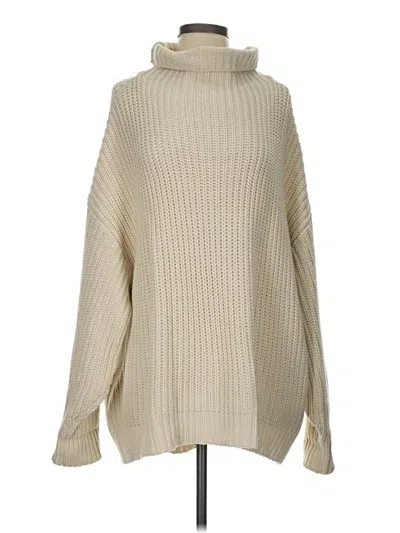 Pre-owned Free People Turtleneck Sweater In Ivory