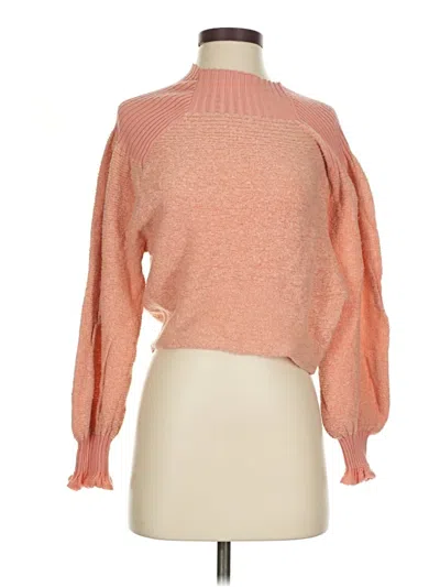 Pre-owned Free People Turtleneck Sweater In Orange