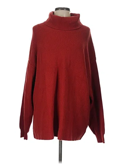 Pre-owned Free People Turtleneck Sweater In Red
