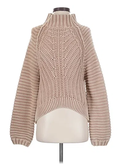 Pre-owned Free People Turtleneck Sweater In Tan