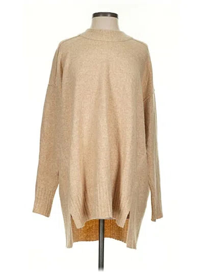 Pre-owned Free People Turtleneck Sweater In Tan
