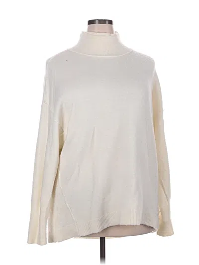 Pre-owned Free People Turtleneck Sweater In White