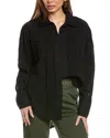Free People Tuxy Woven Button-up Shirt In Black