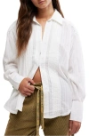 Free People Tuxy Woven Button-up Shirt In Optic White