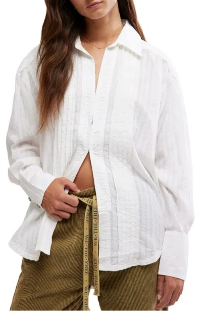 Free People Tuxy Woven Button-up Shirt In Optic White