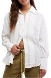 Free People Tuxy Woven Button-up Shirt In Optic White