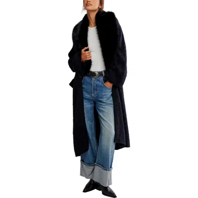 Free People Twice Loved Maxi Cardigan In Black