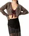 Free People Twinkle Cardigan In Hot Fudge In Gold