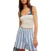 Free People Two-tone Crop Tank Top In White Combo
