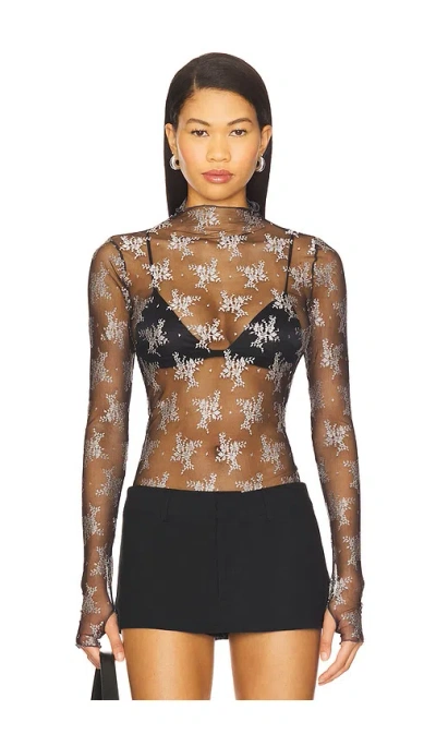 Free People Two Tone Lady Lux Top In Black