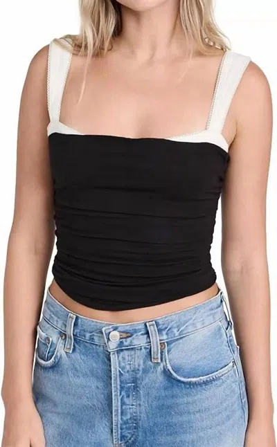 Free People Two Tone Tank In Black