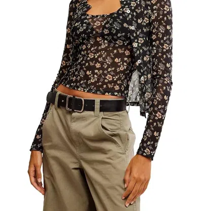 Free People Twosie For One Top Set In Black Combo