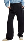 Free People Lyla Wide-leg Linen Trousers In Black
