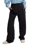 Free People Lyla Wide-leg Linen Trousers In Black