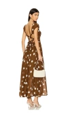 Free People Ultraviolet Polka Dot Shirred Bust Midaxi Dress In White