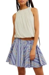 Free People Unconditional Raw Hem Linen Tank Top In Pale Aqua