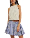 Free People Unconditional Raw Hem Linen Tank Top In Pale Aqua