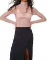 Free People Under It All Long Sleeve Mock Neck Bodysuit In Blush In Pink