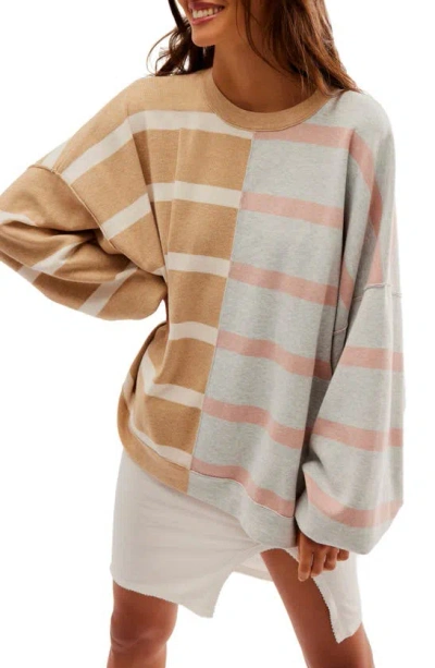 Free People Uptown Stripe Sweatshirt In Multi