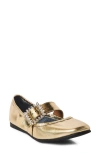Free People Ursa Gemini Mary Jane Ballet Flat In Champagne Metallic
