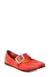 Free People Ursa Gemini Mary Jane Ballet Flat In Red Leather