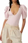Free People Va Va Voop Bodysuit In Soft Pink In Pink