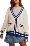 Free People X We The Free Varsity Cardi In Ecru