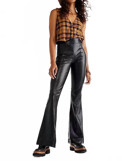 Free People Vegan Flare Leather Pants In Black