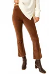 Free People In My Feelings Stretch Velveteen Crop Bootcut Jeans In Brown