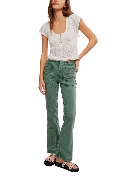 Free People Venus Bootcut Pants In Forest Run In Multi