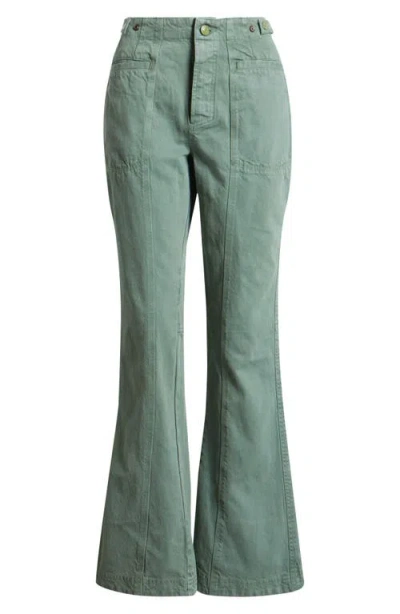 Free People Venus High Waist Bootcut Jeans In Green