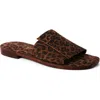 Free People Verona Slide Sandal In Chestnut Leopard