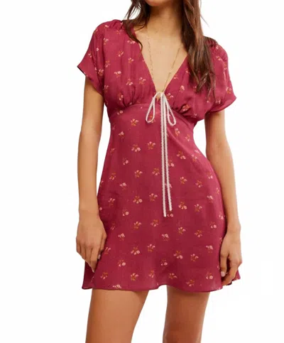 FREE PEOPLE VERYONE'S FAVORITE MINI DRESS IN EARTH RED COMBO