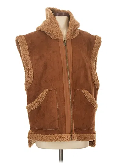 Pre-owned Free People Vest In Brown