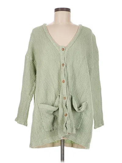 Pre-owned Free People Vest In Green