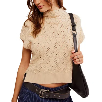 Free People Vickie Mock Neck Sweater In Macadamia In Beige