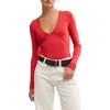 Free People X Intimately Fp Victoria Plunge Bodysuit In Garnet Rose