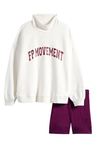 Free People Victory Sweatshirt & Shorts Set In White