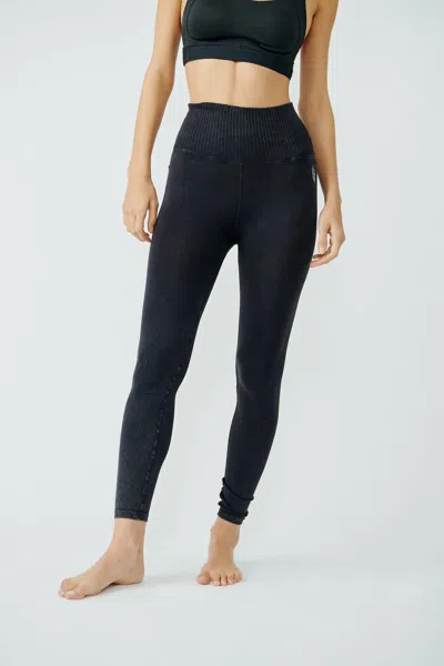 Free People Vintage High Waist Eggings In Black Wash In Blue