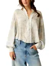 Free People Virgo Baby Button Down Blouse In Blue Combo In Multi