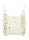 Free People Virgo Bead-embellished Chiffon Tank In Ivory